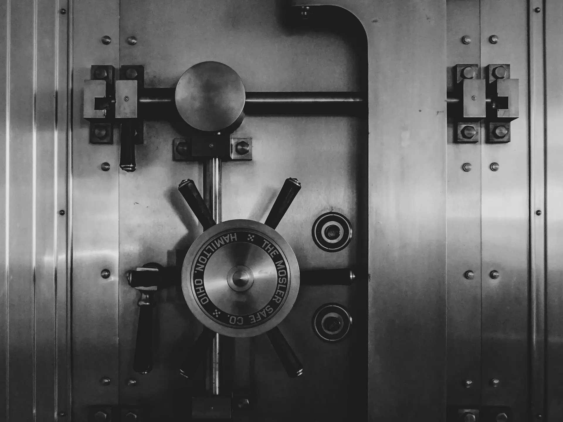 black and silver door knob